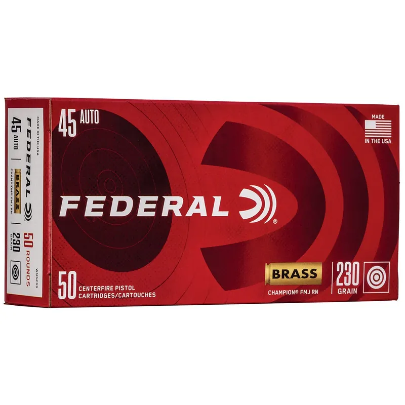 Federal Champion Training 45 ACP 230 gr Full Metal Jacket (FMJ) 50/Box