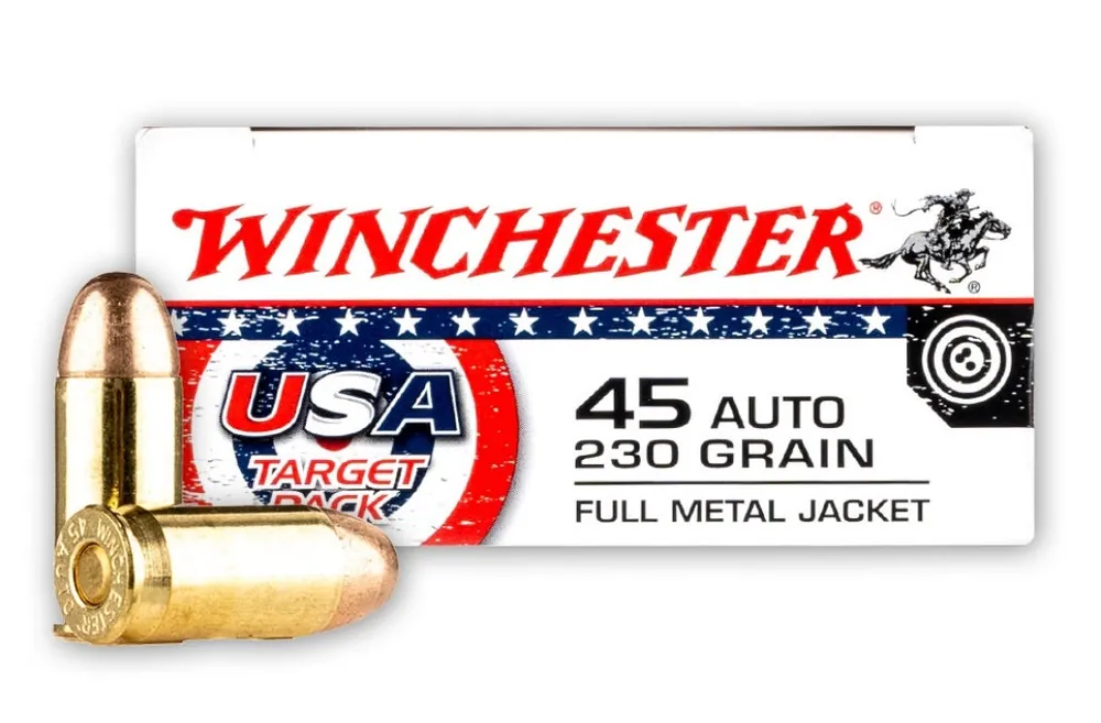 Winchester USA .45 ACP Ammo 230gr FMJ 50 Rds. Target Pk USA4170