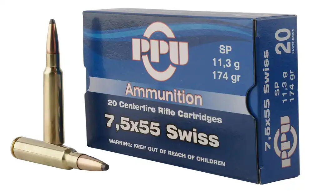 PPU Metric Rifle 7.5x55mm Swiss 174 Gr. SP 20/Box