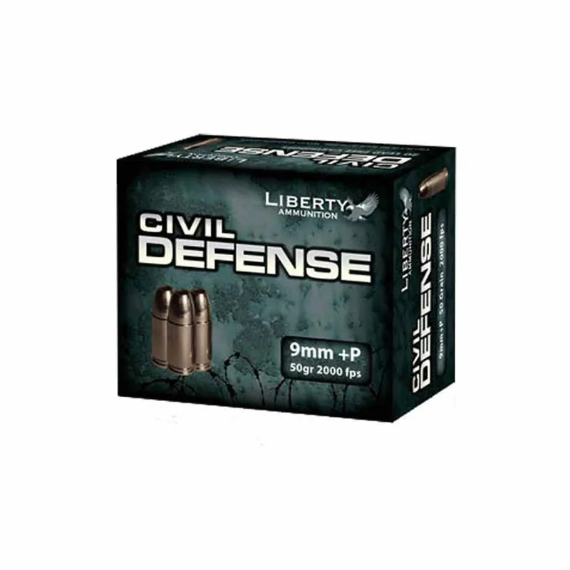 Liberty Civil Defense 9mm +P 50gr HP 20-Box