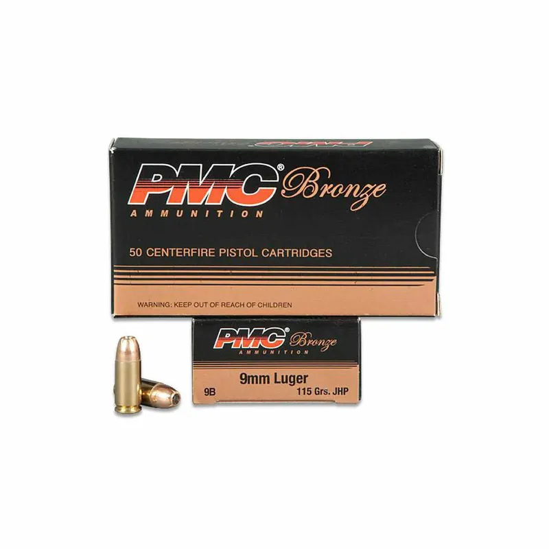 PMC Bronze 9mm Ammo 115gr FMJ 50 Rounds 9A