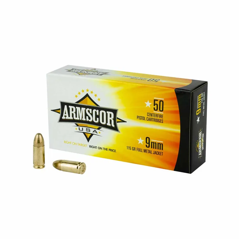 ARMSCOR 9mm Luger 115 Gr Full Metal Jacket (FMJ) 50/Box