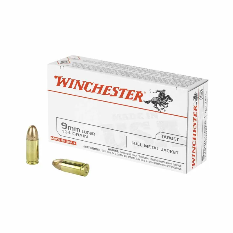 Winchester 9mm 124gr FMJ 50rd - Box