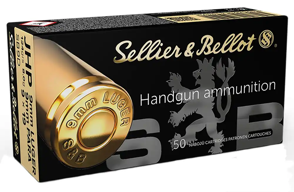 Sellier & Bellot SB9D Pistol Ammo 9mm Luger, JHP, 124 Gr, 50 Rnd