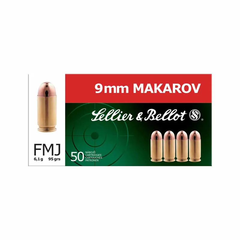 Sellier & Bellot 9X18 Makarov 95gr FMJ 50rd