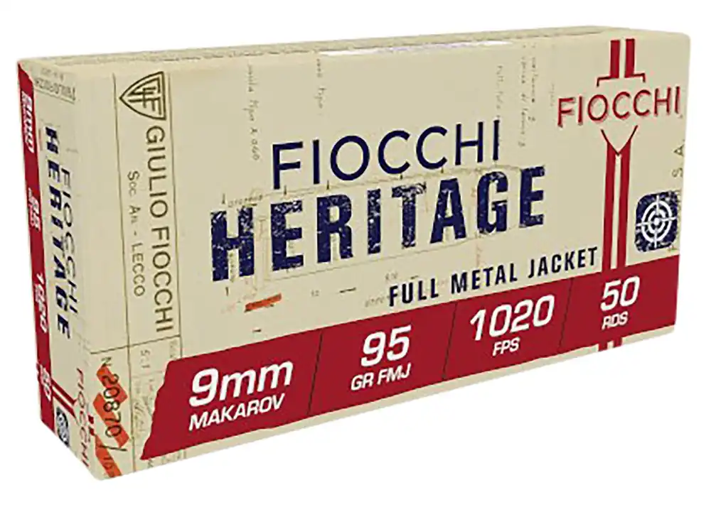 Fiocchi Heritage 9MM Makarov 95 Gr. FMJ 50/Box