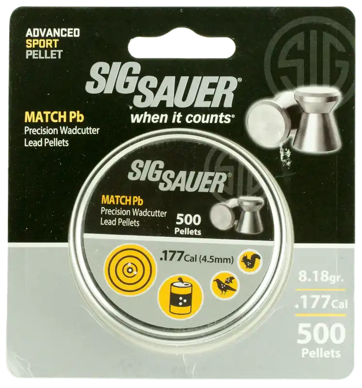 Sig Sauer Airguns Match 177 Lead Flat Nose 500 Per Tin