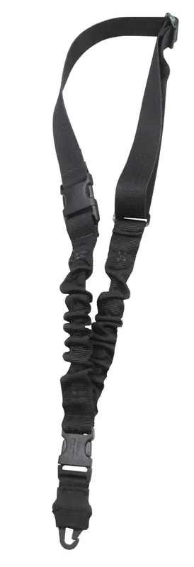 Tacshield Shock Sling made of Black Webbing with Double QRB & Single-Point Design for Rifle/Shotgun