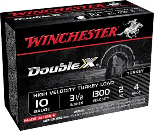 Winchester Double X High Velocity Turkey 10ga 3.5" 2oz 4 Copper-plated Lead Shot 10 Shells Per Box