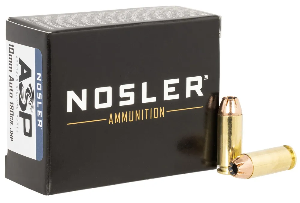 Nosler Assured Stopping Power Handgun 10mm Auto 180 gr Jacketed Hollow Point 20 Per Box