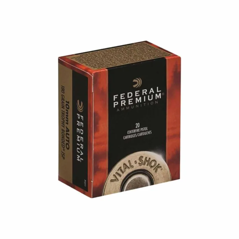 Federal Premium Hunting 10mm 180 Gr. Trophy Bonded Bear Claw Jacketed Soft Point 20/Box