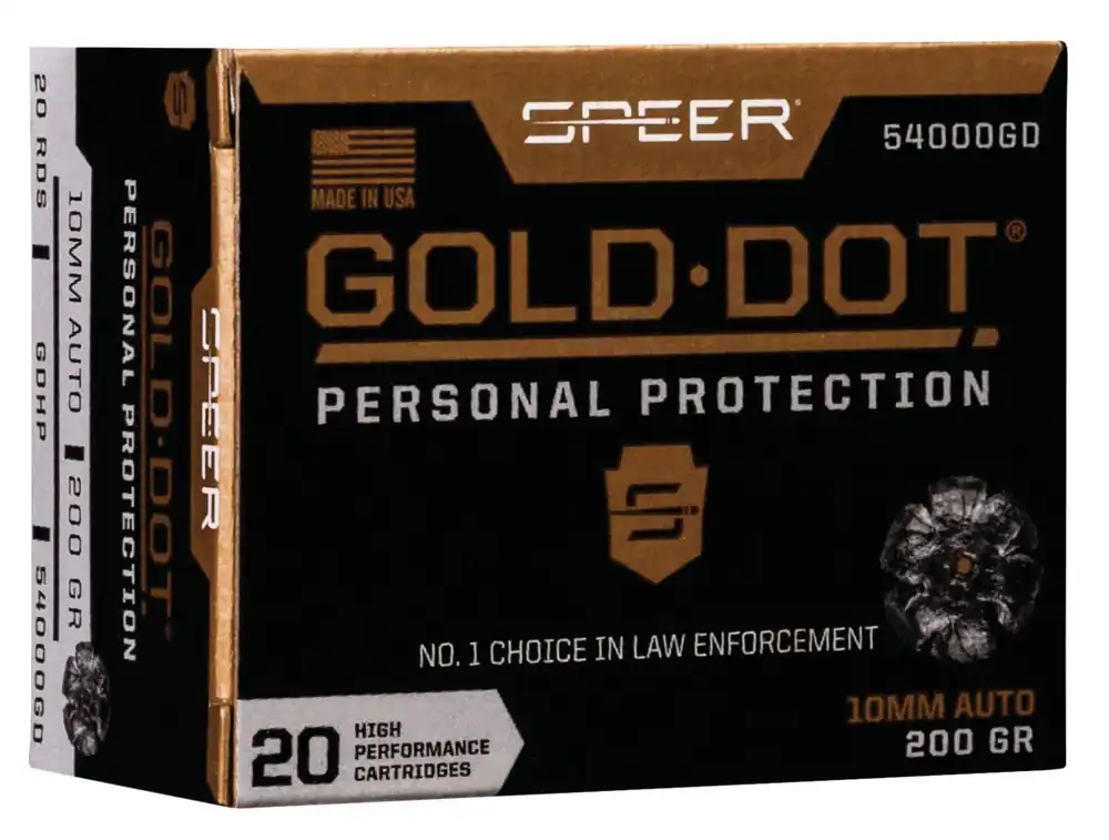 Speer 54000GD Gold Dot Personal Protection Handgun Ammo 10MM, GDHP