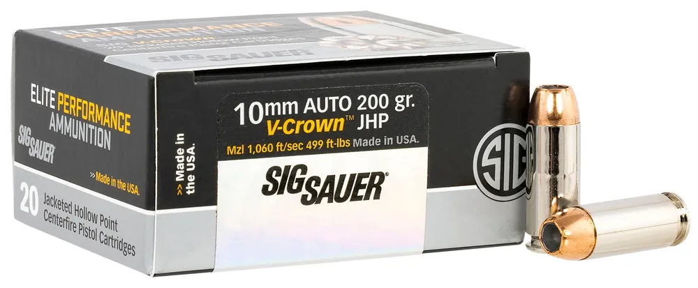 Sig Sauer Elite Defense 10mm Auto 200 gr V Crown Jacketed Hollow Point 20 Per Box