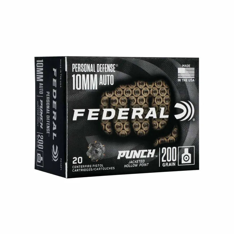 Federal Premium Personal Defense Punch 10mm Auto 200 Gr. Jacketed Hollow Point 20/Box