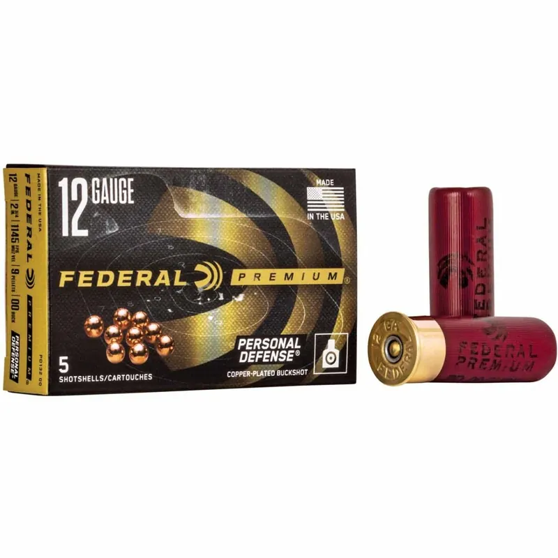 Federal Premium Personal Defense Reduced Recoil 12 Ga 2.75" 9 Pellets 1145 fps 00 Buck Shot 5/Box