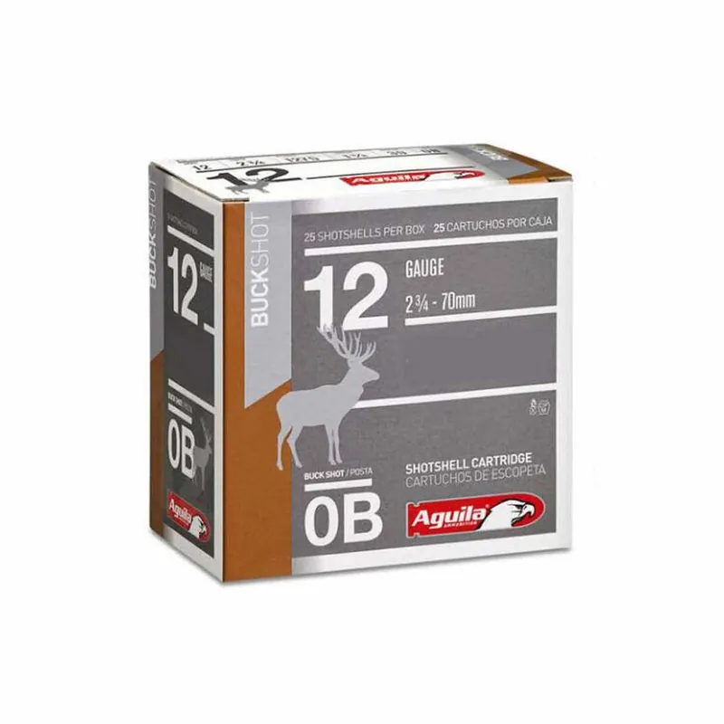 Aguila 12 Ga. 2 3/4" 0 Buck Lead 1 3/8 Ounces 25/Box