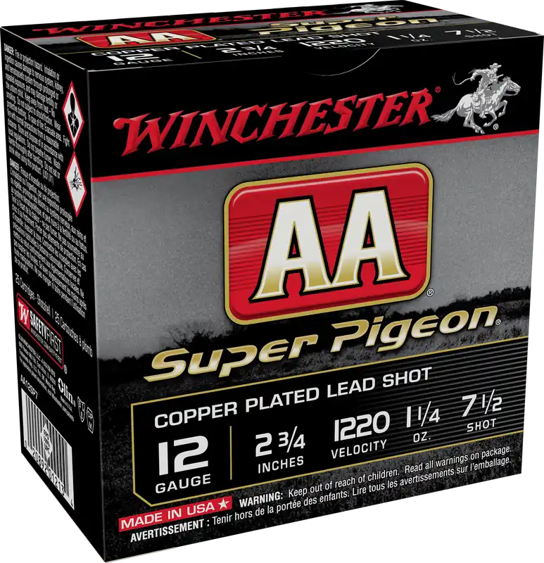 Winchester AA Super Pigeon 12 GA 2.75" 1-1/4 oz. 7.5 Shot 25/Box