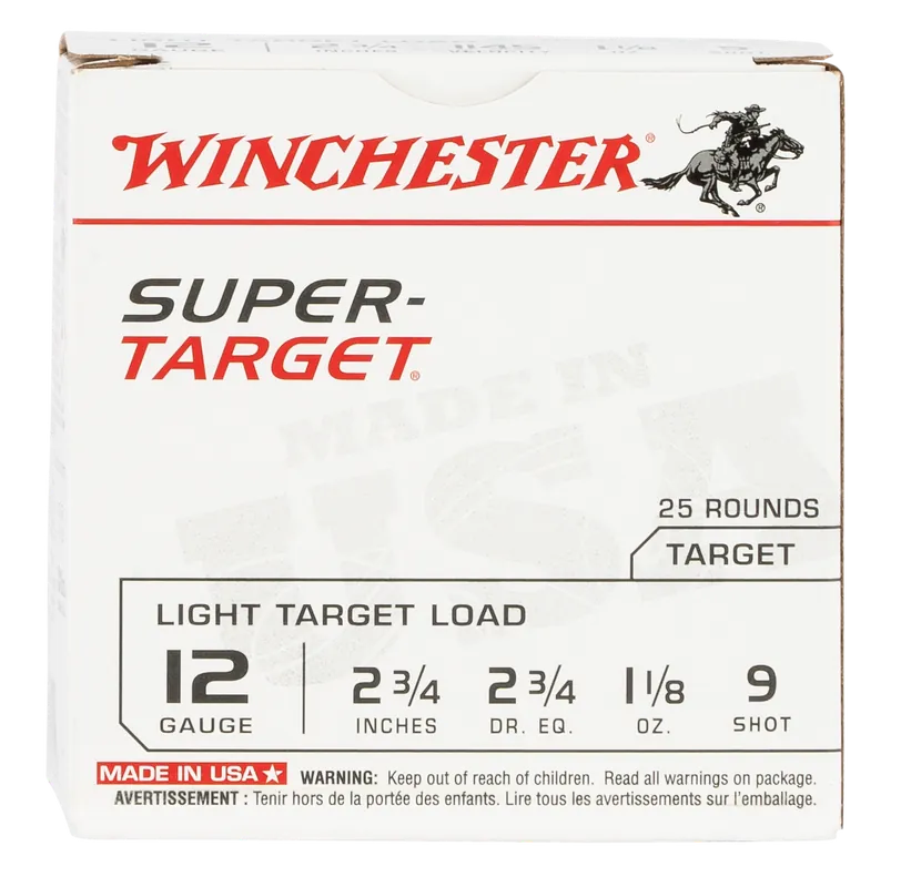 Winchester Super-Target Light Target 12 GA 2.75" 1-1/8 oz. 9 Shot 25/Box