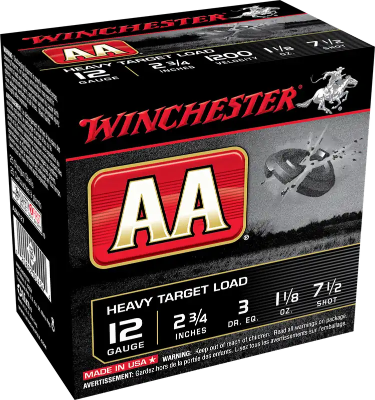 Winchester AA Heavy 12 GA 2.75" 1-1/8 oz. 7.5 Shot 25/Box