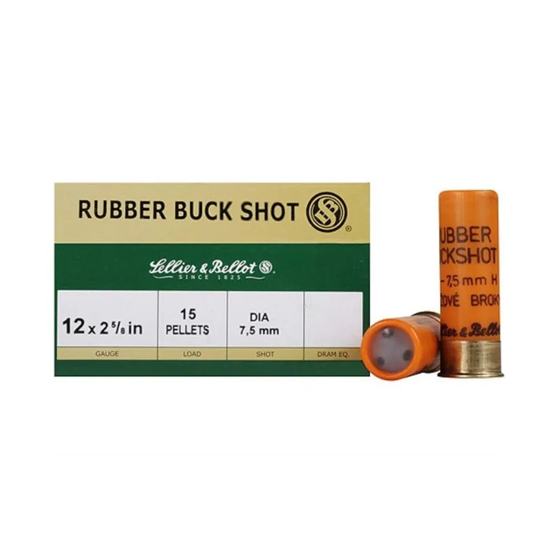S&B 12ga 15 SHOT RUBBER BUCK 25-BO