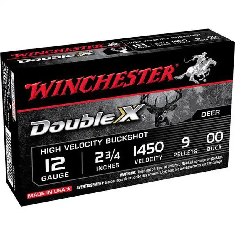 Winchester Double-X 12ga 2-3/4" 00 Buck 9 Pellets 5 Rounds