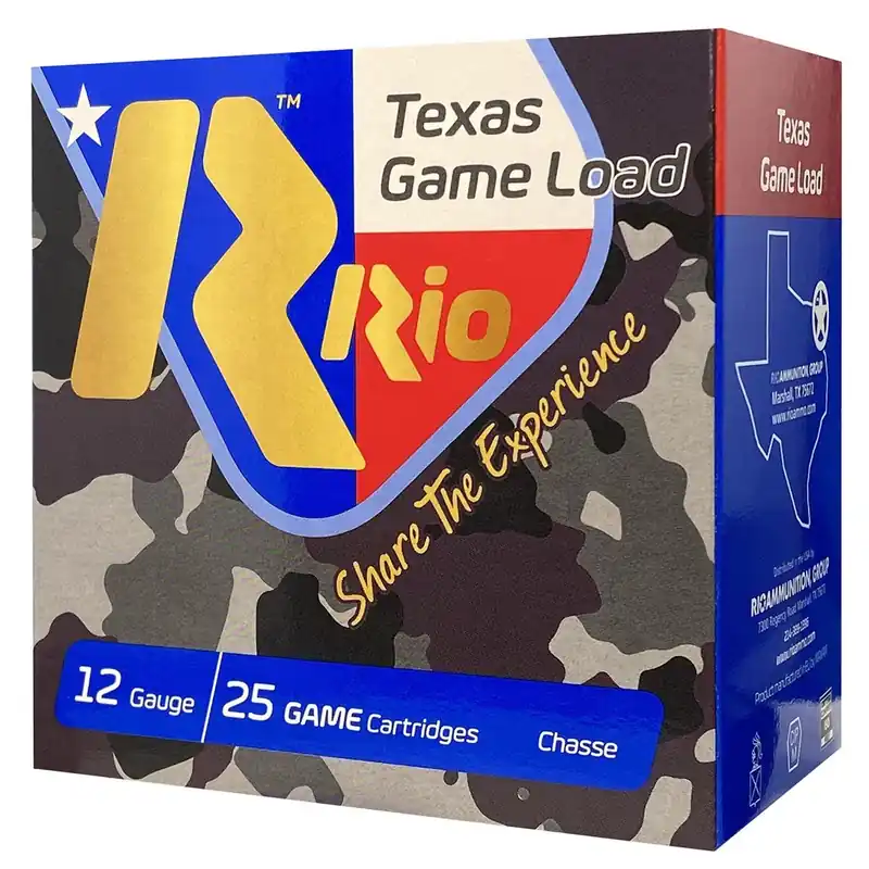 Rio Ammunition Texas Game Load High Velocity 12G 2.75" 1 1/4 oz 8 Shot 25/Box