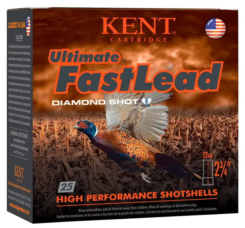 Kent Cartridge 12ga 2-3/4" 1-1/2oz 5 Diamond Lead Shot 25 Shells Per Box
