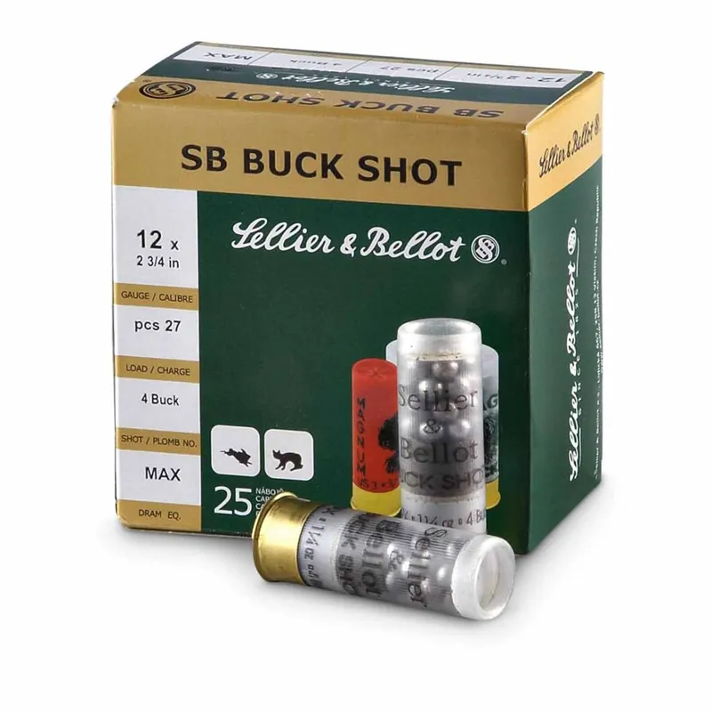 Sellier & Bellot 12ga 2-3/4" 4 Bk 25rd