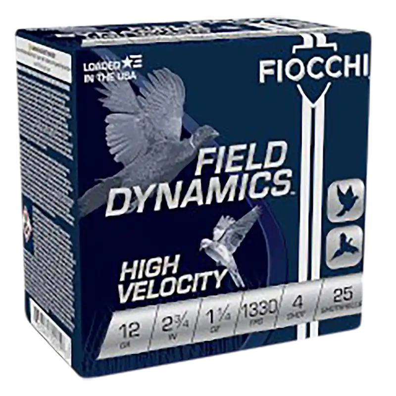 Fiocchi Field Dynamics High Velocity 12 Gauge 2.75" 1 1/4 oz 1330 fps 4 Shot 25 Bx