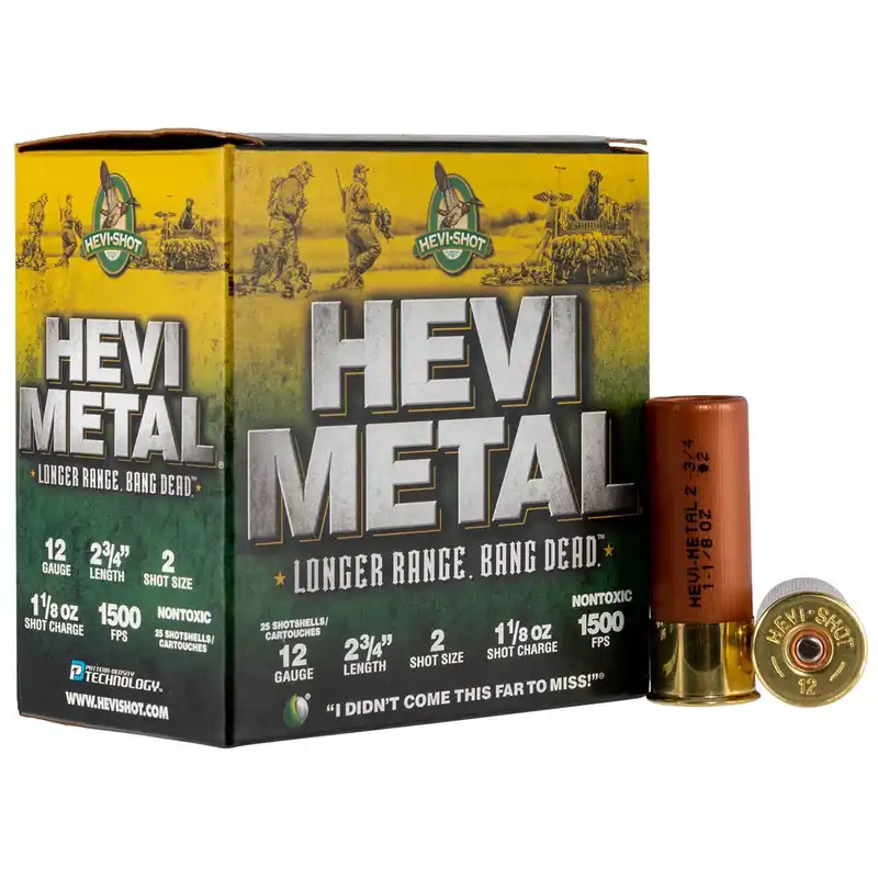 HEVI-Shot Hevi-Metal Longer Range 12 Gauge 2.75" 1 1/8 oz 1500 fps 2 Shot 25/Box