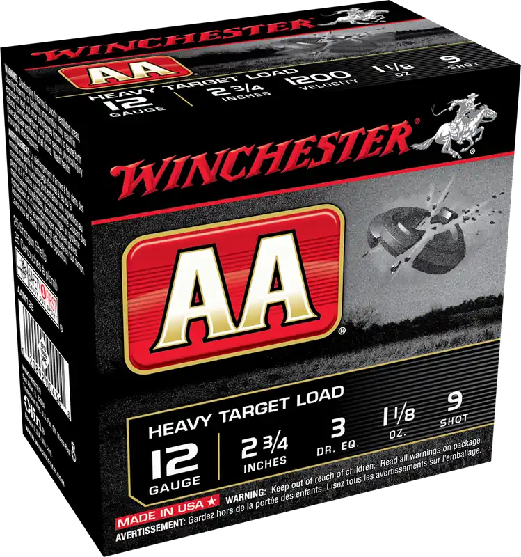 Winchester AA Heavy 12 GA 2.75" 1-1/8 oz. 9 Shot 25/Box