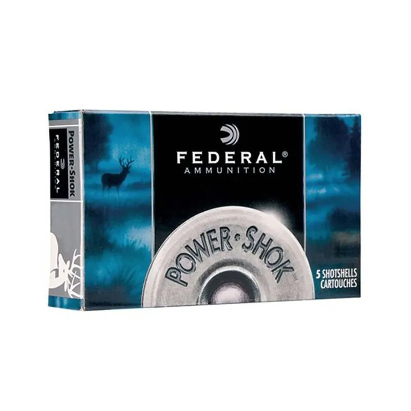 Federal Power-Shok Magnum 12 Ga 2.75" 1 1/4 oz 1325 fps 4 Buck Shot 5/Box