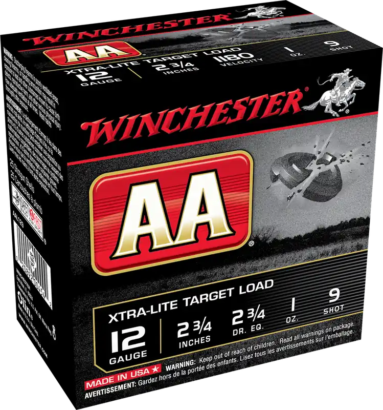 Winchester AA Xtra-Lite 12 GA 2.75" 1 oz. 9 Shot 25/Box