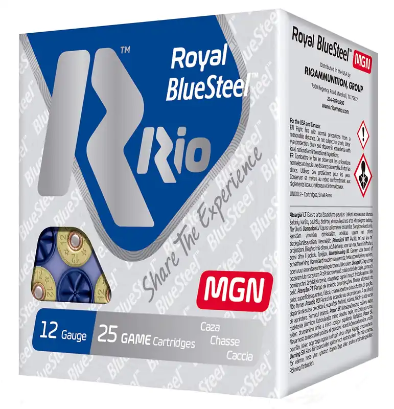 Rio Ammunition Royal BlueSteel Magnum 12 GA 3" 1-1/4 oz. 2 Shot 25/Box
