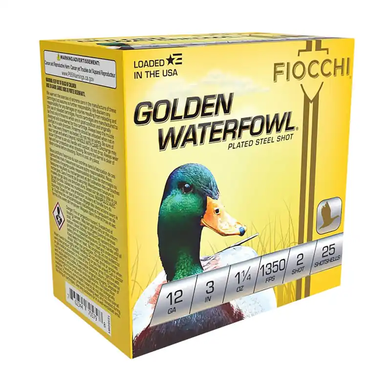 Fiocchi Golden Waterfowl 12 Gauge 3" 1 1/4 oz 2 Shot 25/Box
