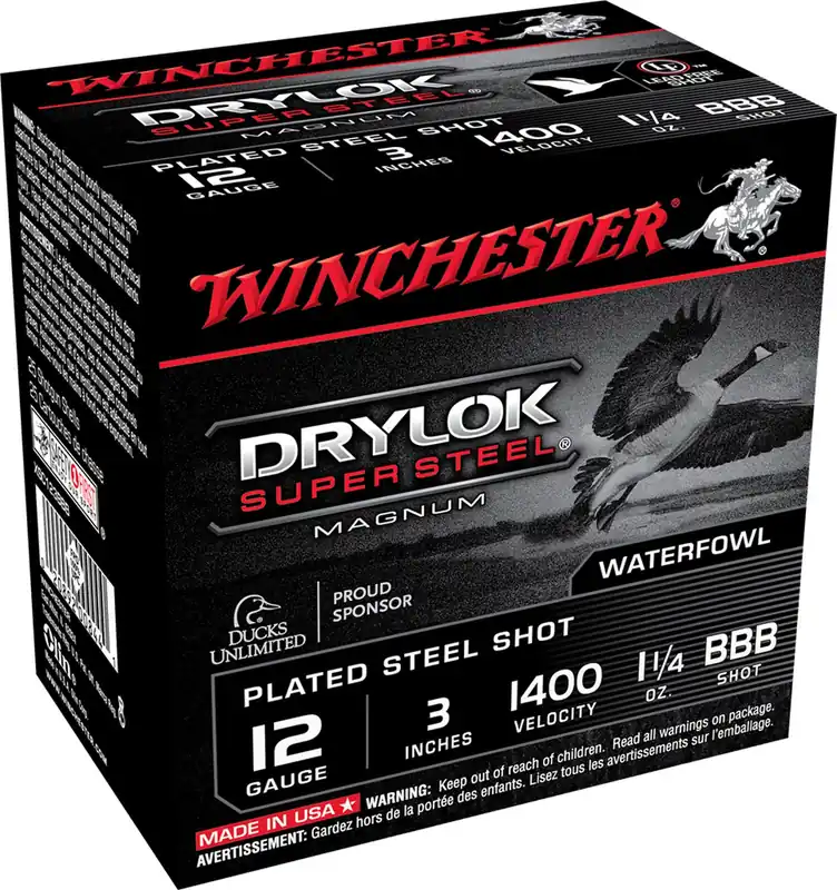 Winchester Drylok Super Steel Magnum 12 GA 3" 1-1/4 oz. BBB Shot 25/Box