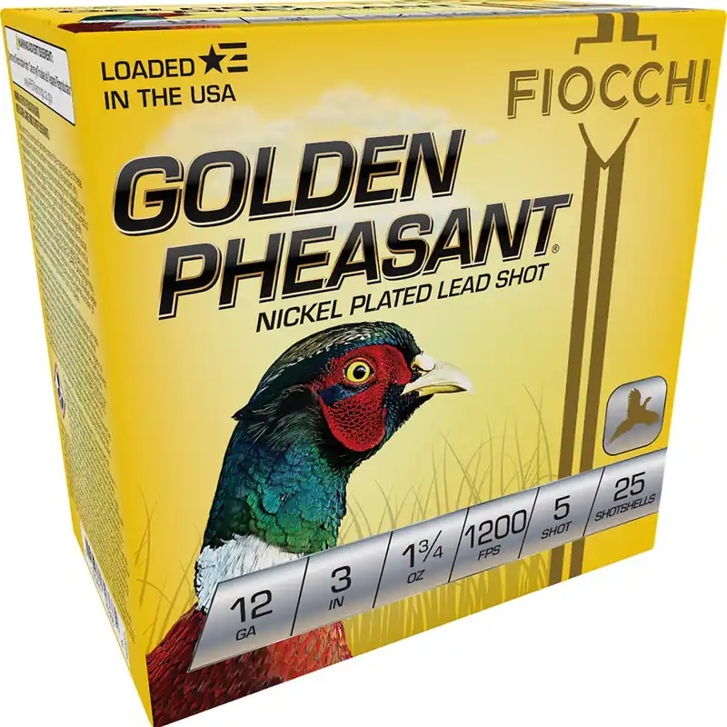 Fiocchi Golden Pheasant Extrema 12 Gauge 3" 1-3/4 oz 5 Nickel-plated Lead Shot 25 Shells Per Box