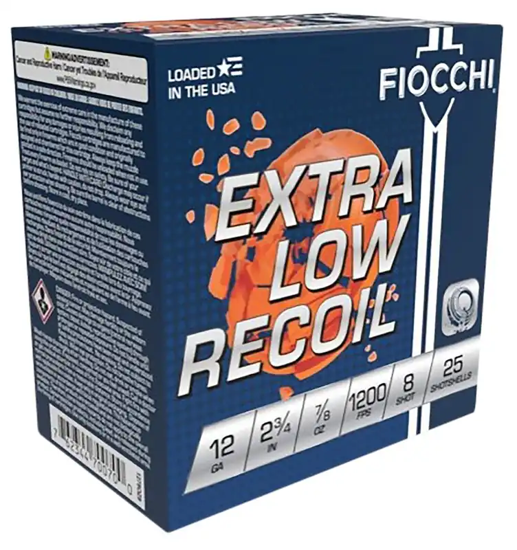 Fiocchi Exacta Target Low Recoil Trainer 12 Gauge 2.75" 7/8 oz 1200 fps 8 Shot 25 Bx