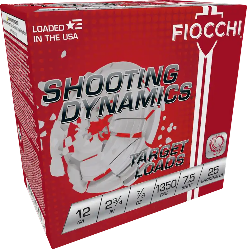 Fiocchi Shooting Dynamics Target 12 Gauge 2.75" 7/8 oz 1350 fps 7.5 Shot 25 Bx