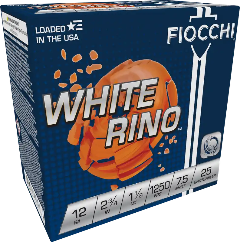 Fiocchi Exacta Target White Rino Target 12 Gauge 2.75" 1 1/8 oz 1250 fps 7.5 Shot 25 Bx
