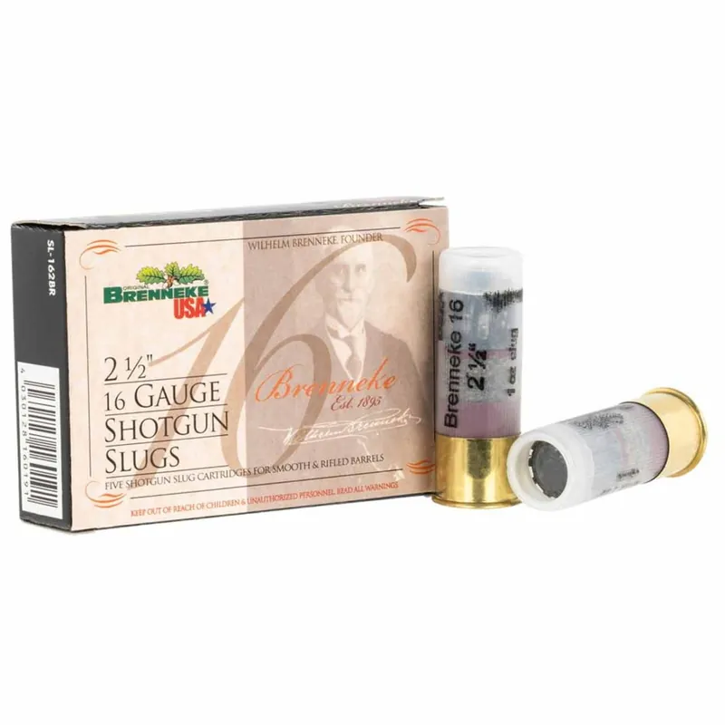 Brenneke SL 16 Ga 2.50" 1 oz 437 Gr. 1350 fps Slug 5/Box
