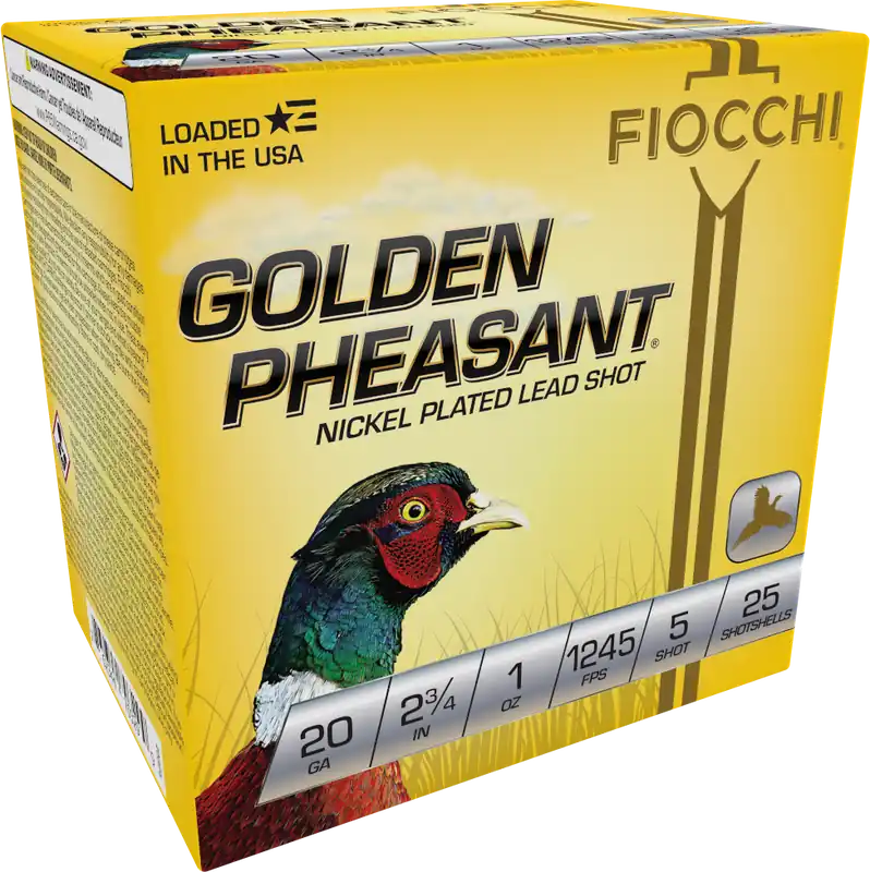 Fiocchi Golden Pheasant Extrema 20 Gauge 2.75" 1 oz 5 Shot 25 Per Box