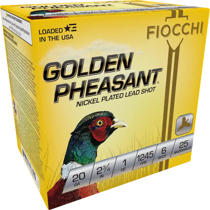 Fiocchi Golden Pheasant Extrema 20 Gauge 2.75" 1 oz 6 Shot 25 Per Box