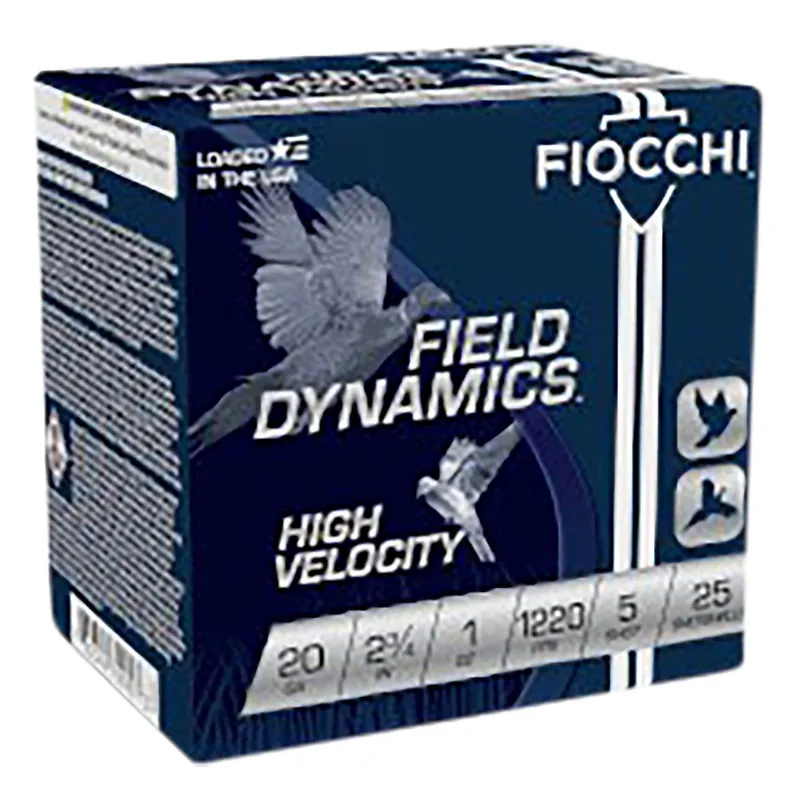 Fiocchi Field Dynamics High Velocity 20 Gauge 2.75" 1 oz 1220 fps 5 Shot 25 Bx