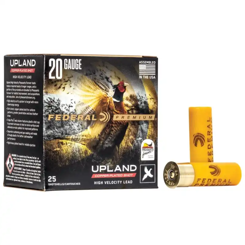 Federal Premium Wing-Shok Pheasant Forever High Velocity 20 Gauge 2.75" 1 oz. 4 Shot Ammo - 25/Box