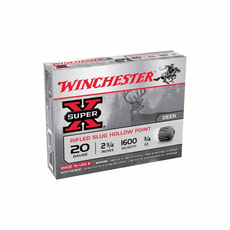 Winchester Super-X Rifle Slug Hollow Point 20 Ga 2.75"15/Box