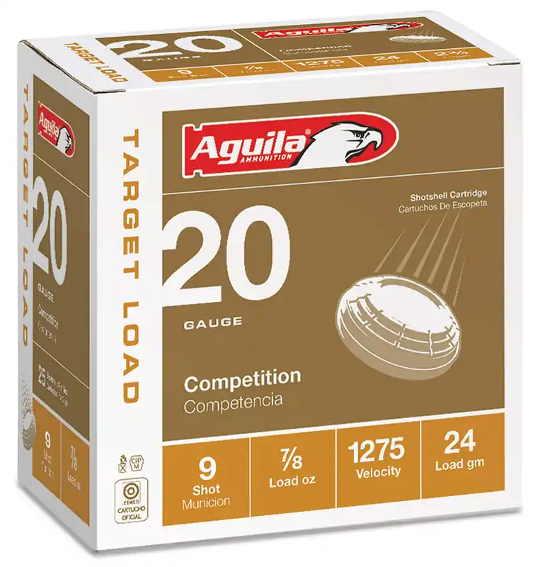 Aguila Target Load Shotshells 20ga 2.75" 7-8 Oz 9 Shot 25 Per Box 1CHB2039