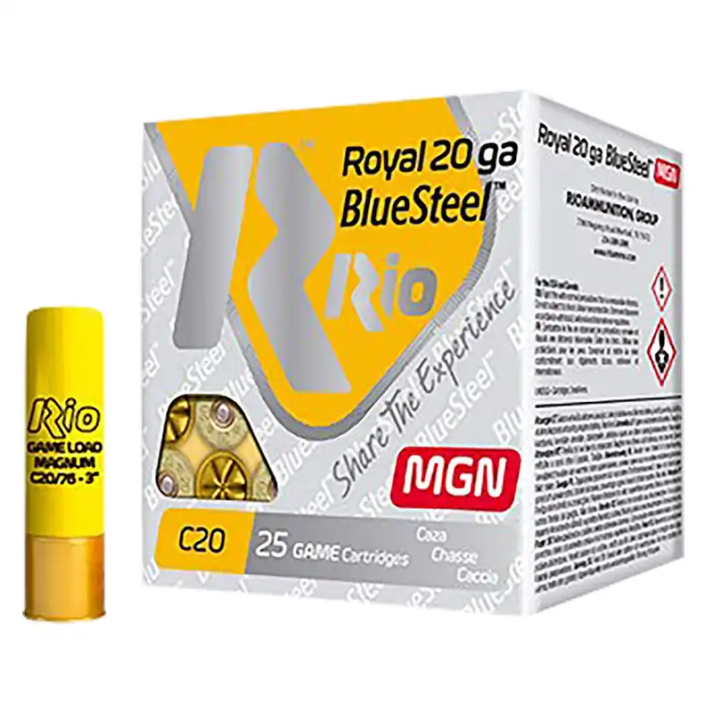Rio Ammunition BlueSteel Royal 20 Gauge 3" 1 oz 2 Shot 25 /Box