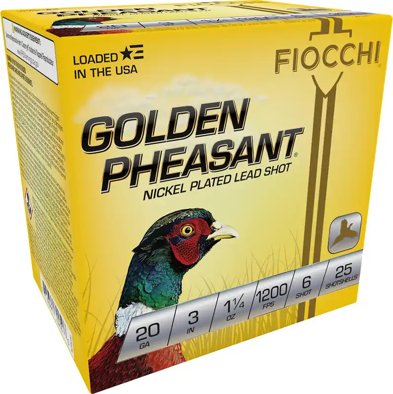 Fiocchi Golden Pheasant Extrema 20 Gauge 3" 1 1/4 oz 1200 fps 6 Shot 25 Bx