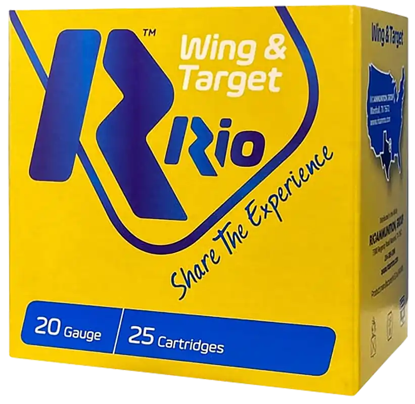 Rio Ammunition Wing & Target 20 Gauge Ammo 2.75" 7/8 oz 7.5 Shot 25 Rounds WT2075